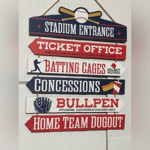 MLB Baseball Stadium Directional Sign 15”H X13”W ticket office Man cave kids rm